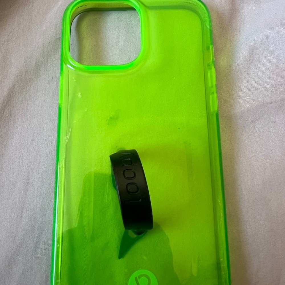 Bright Green Phone Case with Black Band